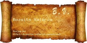 Bozsits Valéria névjegykártya
