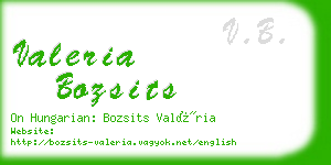 valeria bozsits business card